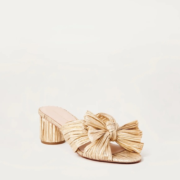 Loeffler Randall Shoes - Loeffler Randall Emilia Gold Pleated Bow Heel